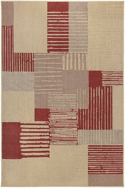 Breno Kusový koberec SISALO 706/O44P, 67x120 cm, Vícebarevné/Červená