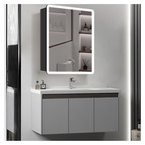 SensaHome zrcadlová skříňka s LED osvětlením - Koupelnová skříňka - 3 barvy LED - 50 x 70 cm
