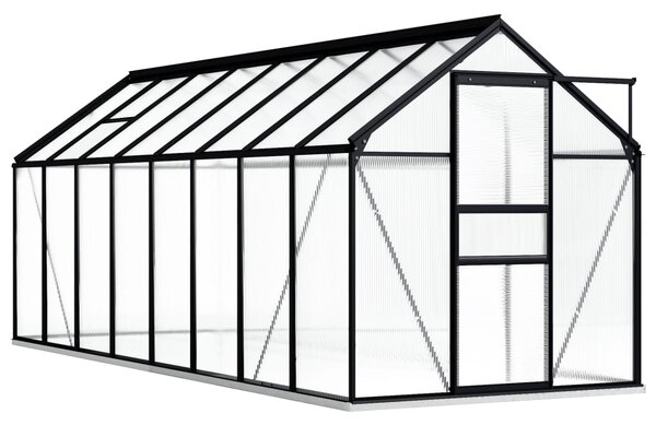 Skleník s podkladovým rámem antracitový hliník 9,31 m²