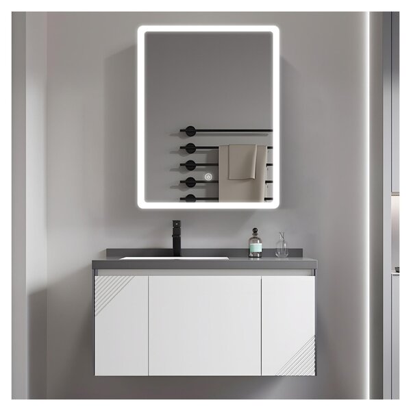 SensaHome zrcadlová skříňka s LED osvětlením - Koupelnová skříňka - 3 barvy LED - 50 x 70 cm