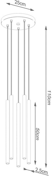Sollux Lighting Pastelo závěsné svítidlo 5x8 W černá SL.1176