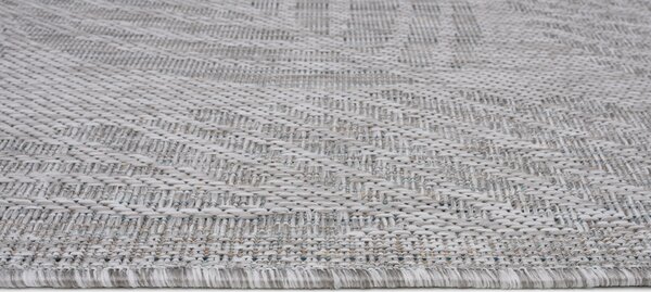 Makro Abra Kusový koberec Sisal MELISSA KM28B Listy stromu šedý Rozměr: 60x200 cm