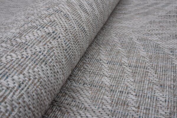 Makro Abra Kusový koberec Sisal MELISSA KM28B Listy stromu šedý Rozměr: 60x200 cm