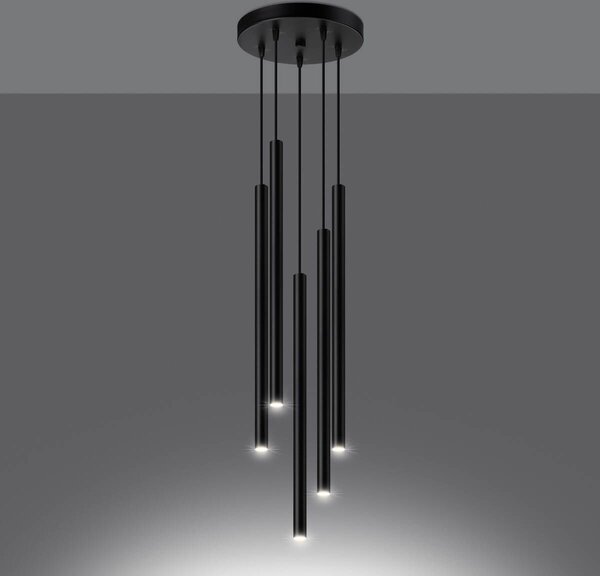 Sollux Lighting Pastelo závěsné svítidlo 5x8 W černá SL.1176