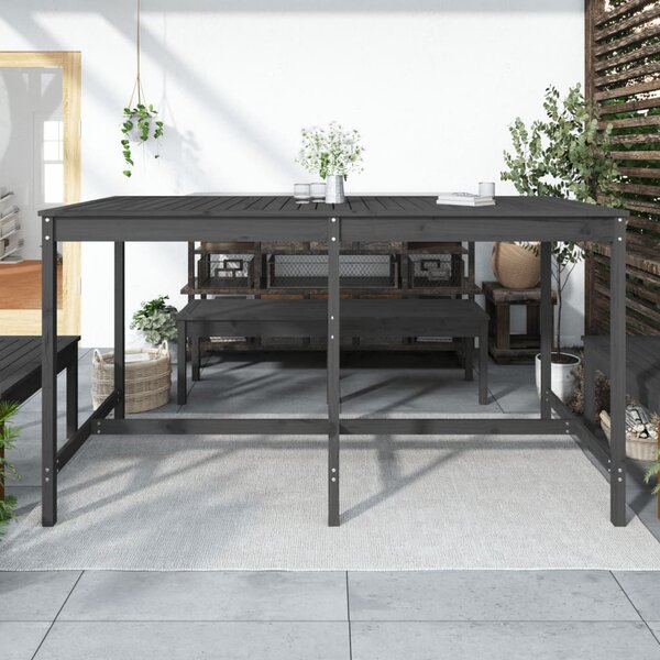 Zahradní stůl šedý 203,5 x 90 x 110 cm masivní borové dřevo