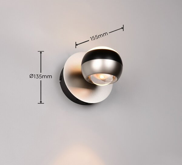 Trio SELECT 244410107 LED nástěnné svítidlo ORBIT | 8W integrovaný LED zdroj | 960lm | 2300+3000+4000K