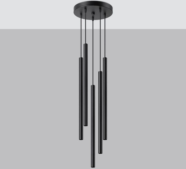 Sollux Lighting Pastelo závěsné svítidlo 5x8 W černá SL.1176