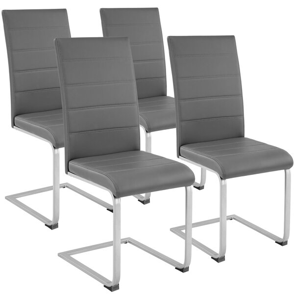Tectake 402555 4 houpací židle, umělá kůže - šedá