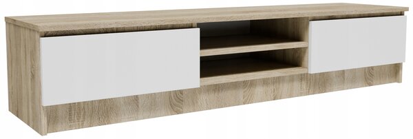 Skříňka RTV 2D1P160SOB sonoma-biały 160 cm stolek pod televizor komoda regál