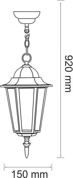 Goldlux Liguria venkovní závěsná lampa 1x20 W patina 202178