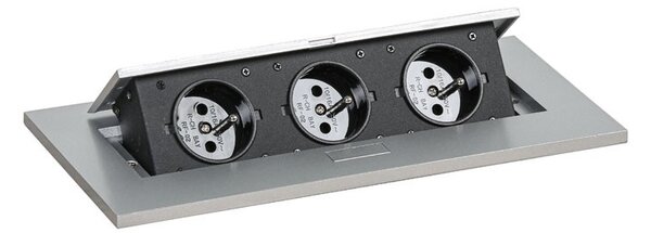 Jednací stůl PRIMO INVITATION, 200x100 cm, ořech + 2x stolní zásuvka TYP I, stříbrná