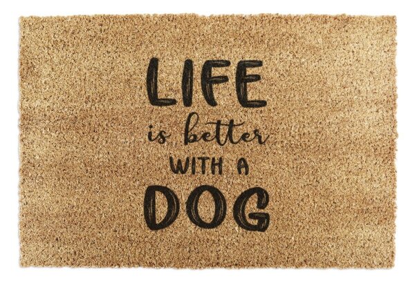 Rohožka z kokosového vlákna 40x60 cm Life Is Better With a Dog – Artsy Doormats