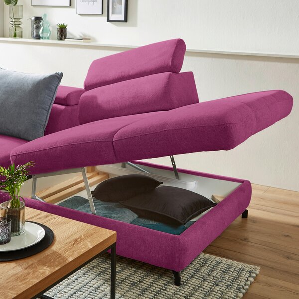ROHOVÁ SEDAČKA, textil, magenta Stylife - Sedací soupravy, Online Only