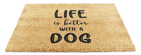 Rohožka z kokosového vlákna 40x60 cm Life Is Better With a Dog – Artsy Doormats