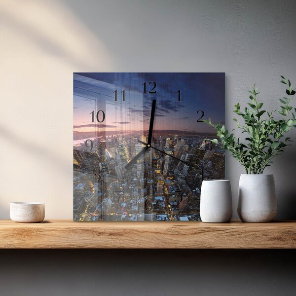 Skleněné hodiny na stěnu Horizont zskc-30x30-00171452