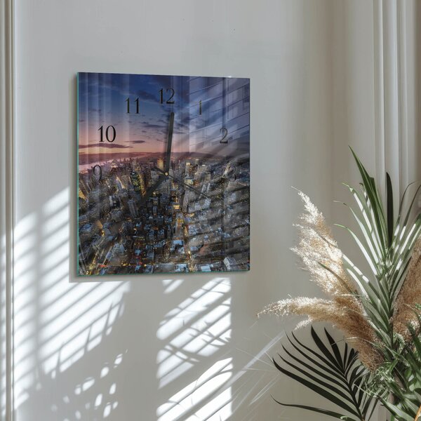 Skleněné hodiny na stěnu Horizont zskc-30x30-00171452