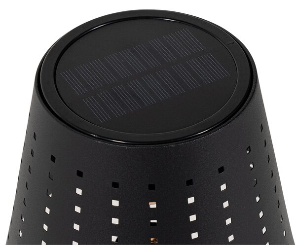 Sada 2 stolních lamp černých včetně LED 3-krokového stmívače dobíjecího a solárního - Ferre