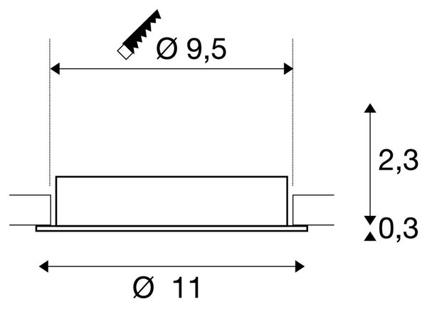 LA 1007443 NEW TRIA® 95 kroužek pro vestavbu do stropu, D: 11 H: 2,6 cm, IP 20, bílá - BIG WHITE (SLV)