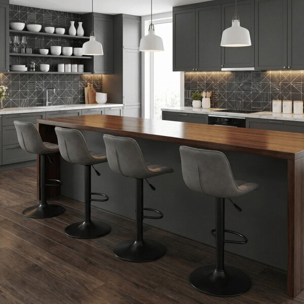 Barová židle šedá AUB-V3066 GREY3