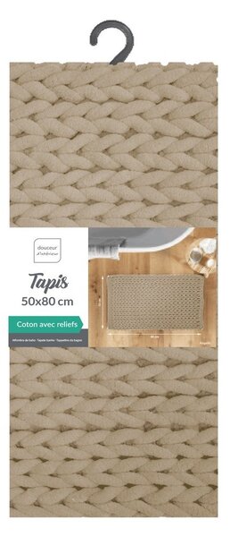 Světle hnědá koupelnová předložka 50x80 cm Ariel – douceur d'intérieur