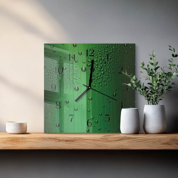 Skleněné hodiny na stěnu Kapky vody zskc-30x30-00171632