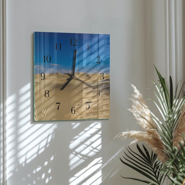 Skleněné hodiny na stěnu Poušť zskc-30x30-00171634