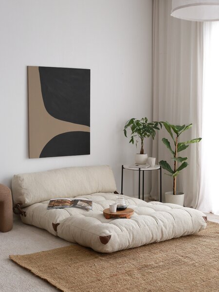 Atelier del Sofa 2-místná pohovka Fold Teddy 2 - Cream, Krémová
