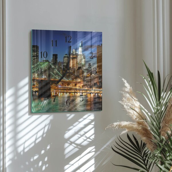 Skleněné hodiny na stěnu Horizont zskc-30x30-00171636