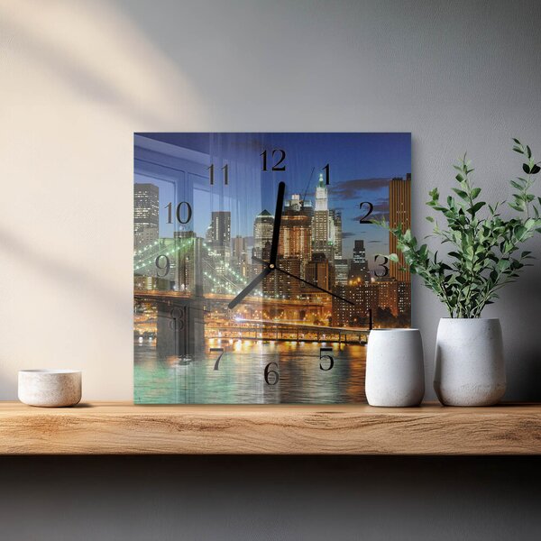 Skleněné hodiny na stěnu Horizont zskc-30x30-00171636