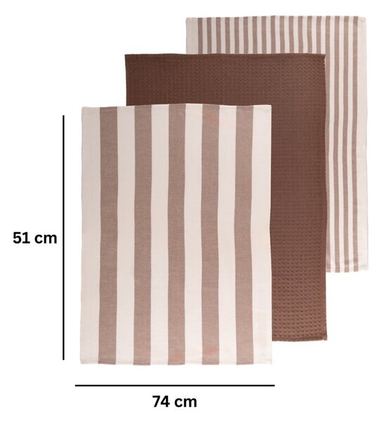 Bavlněné utěrky v sadě 3 ks 51x74 cm Marra – Tiseco Home Studio