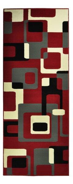 Červený běhoun Hanse Home Hamla Retro, 80 x 150 cm