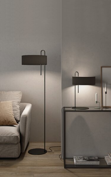 ACB Iluminacion Stojací LED lampa CLIP, v. 150 cm, 1xE27 15W Barva: Černá, Barva montury: Černá