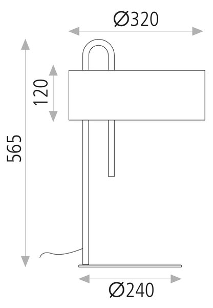 ACB Iluminacion Stolní LED lampa CLIP, v. 53 cm, 1xE27 15W Barva: Černá, Barva montury: Bílá
