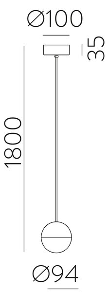 ACB Iluminacion Závěsné LED svítidlo CUSTO, v. 180 cm, 5W, CRI90, CCT switch 2700-3000K Barva: Černá, Stmívání, řízení: ON/OFF (bez stmívání)
