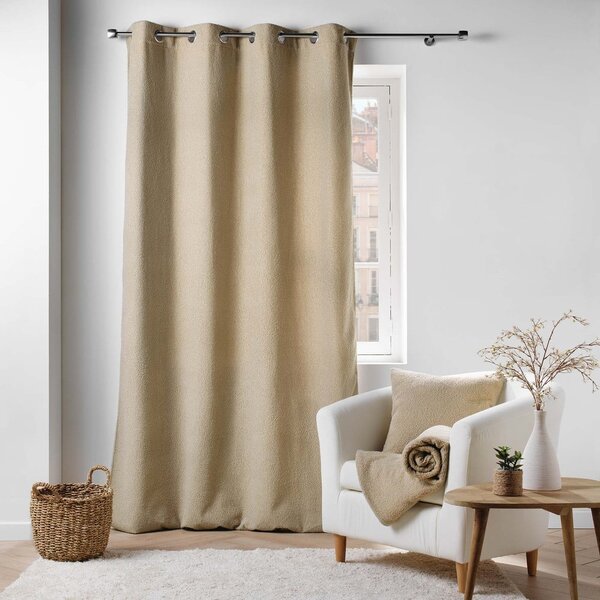 Béžový závěs z materiálu bouclé 140x240 cm Wooly – douceur d'intérieur