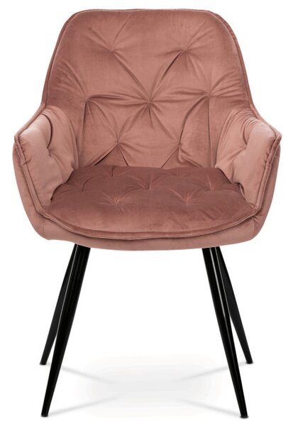 Jídelní židle sametová, růžová DCH-421 PINK4