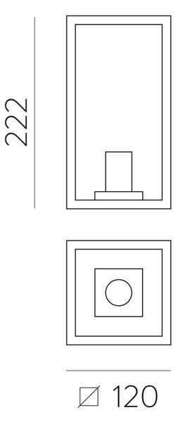 ACB Iluminacion Venkovní nástěnné svítidlo CUBE, v. 22 cm, 1xE27 15W, IP54