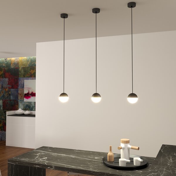 ACB Iluminacion Závěsné LED svítidlo CUSTO, v. 180 cm, 5W, CRI90, CCT switch 2700-3000K Barva: Černá, Stmívání, řízení: ON/OFF (bez stmívání)
