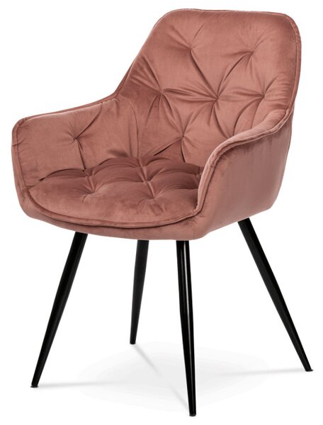 Jídelní židle sametová, růžová DCH-421 PINK4