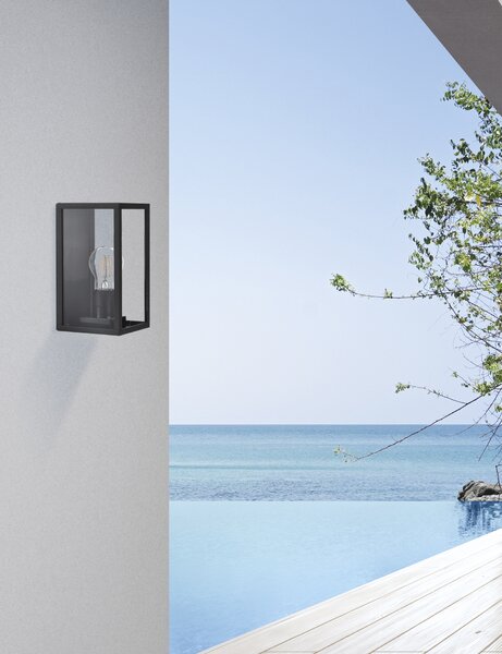 ACB Iluminacion Venkovní nástěnné svítidlo CUBE, v. 22 cm, 1xE27 15W, IP54