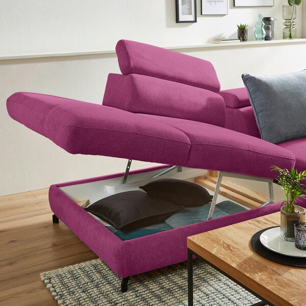 ROHOVÁ SEDAČKA, textil, magenta Stylife - Sedací soupravy, Online Only