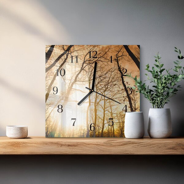 Skleněné hodiny na stěnu Stromy zskc-30x30-00171670