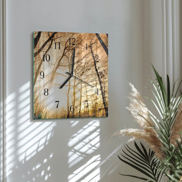 Skleněné hodiny na stěnu Stromy zskc-30x30-00171670