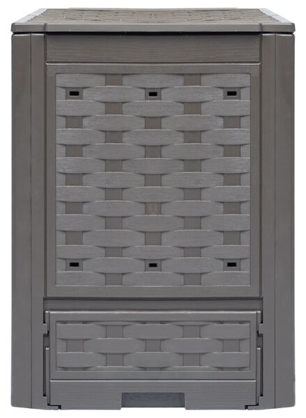 Zahradní kompostéry 2 ks hnědé 60x60x83 cm 600 l plast ratan