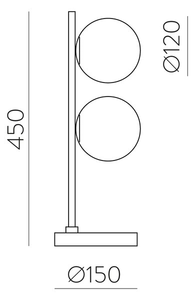 ACB Iluminacion Stolní LED lampa DORIS, v. 45 cm, 2xG9 7W Barva: Černá