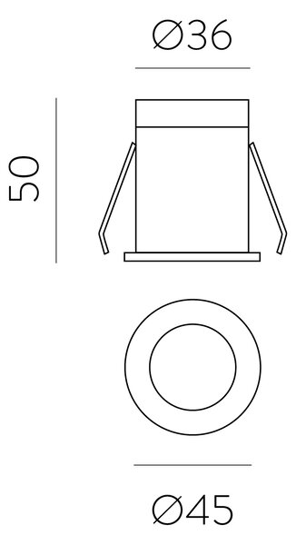 ACB Iluminacion Zapuštěné LED bodové svítidlo DOT, ⌀ 45 mm, 3W, CRI90 Barva: Bílá, Teplota světla: 2700K - teplá bílá