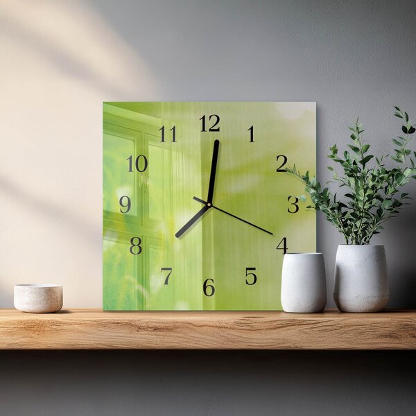 Skleněné hodiny na stěnu Tráva zskc-30x30-00171678