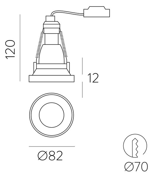 ACB Iluminacion Zapuštěné LED svítidlo EINAR, ⌀ 8 cm, 1xGU10 8W Barva: Černo-zlatá