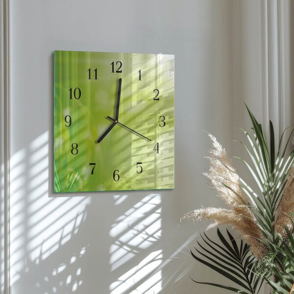 Skleněné hodiny na stěnu Tráva zskc-30x30-00171678