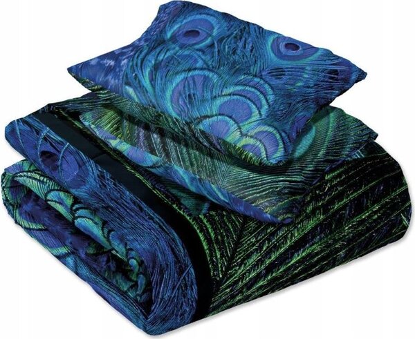 Faro Bavlněné saténové povlečení NOBILE 007 140x200 cm + 70x90 cm modré/zelené
